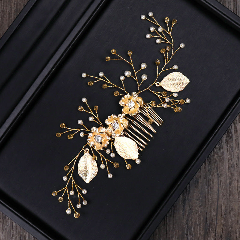 Horquilla Hoja Dorada Accesorios para el Cabello Nuevo Vestido de Novia Tocado Nupcial