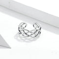Bamoer Echter Ring aus 925er Sterlingsilber mit geflochtener Textur