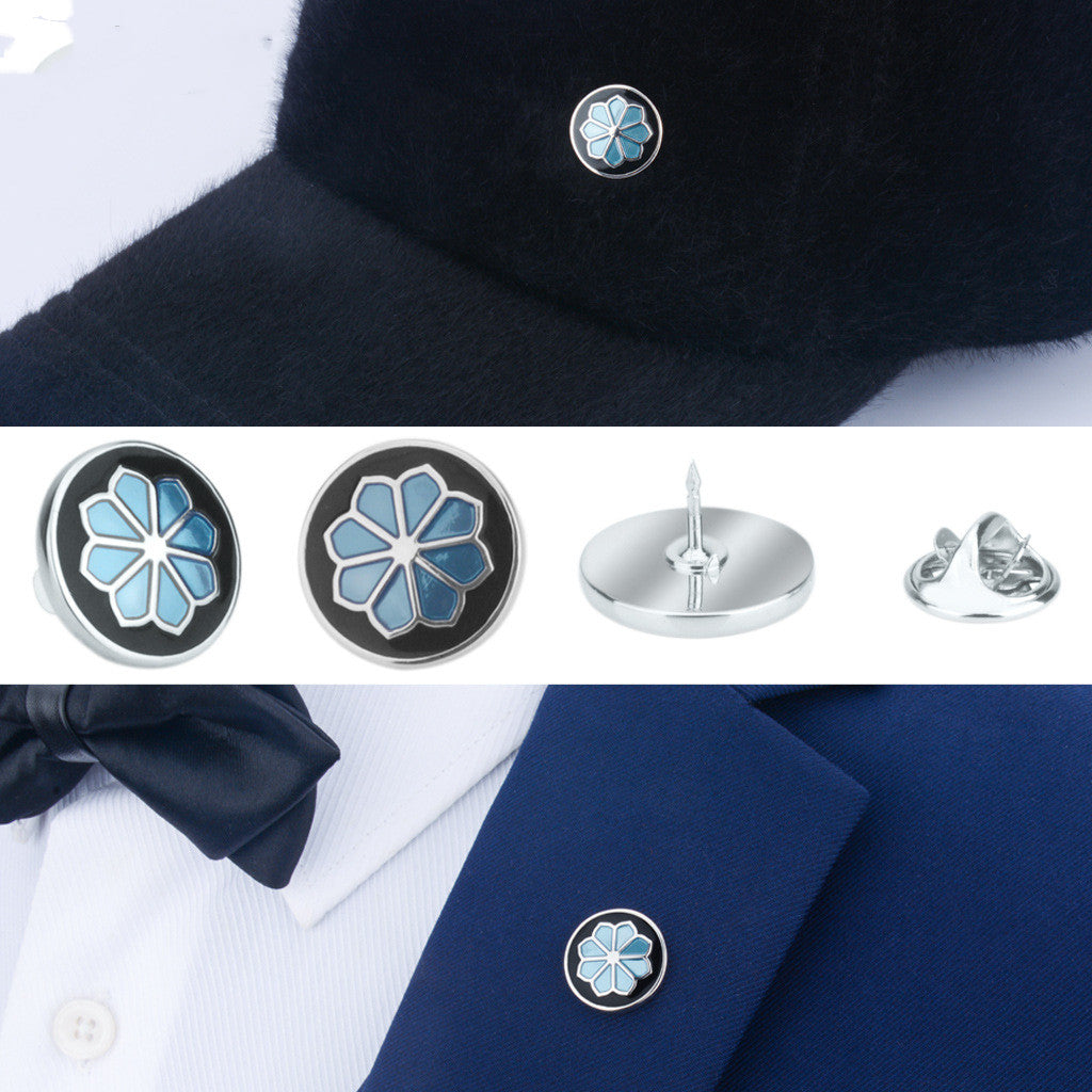 Broches de Solapa de Esmalte con Forma de Flor para Hombre, Alfiler Elegante para Hombres