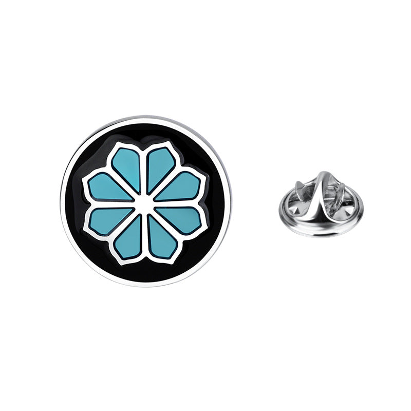 Broches de Solapa de Esmalte con Forma de Flor para Hombre, Alfiler Elegante para Hombres