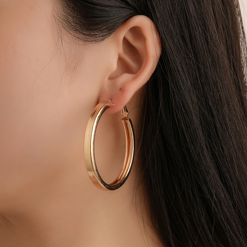 Ashion Große Creolen für Damen Gold Silberfarben