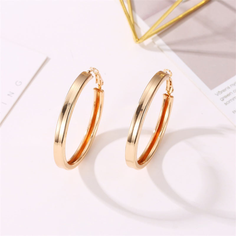 Ashion Große Creolen für Damen Gold Silberfarben