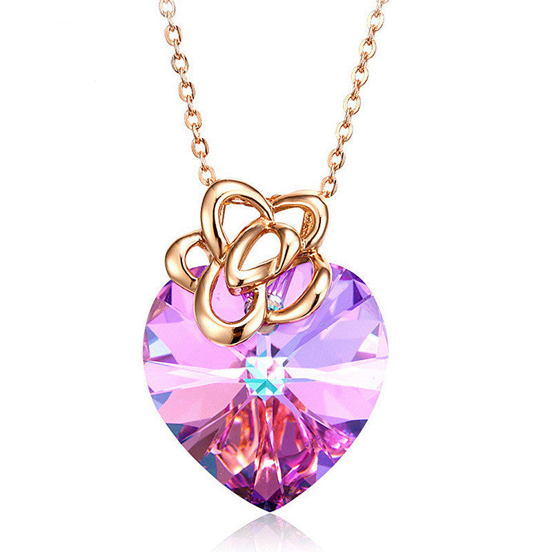 Venta al por mayor de joyas, moda, colorido, colgante de corazón de plata 925