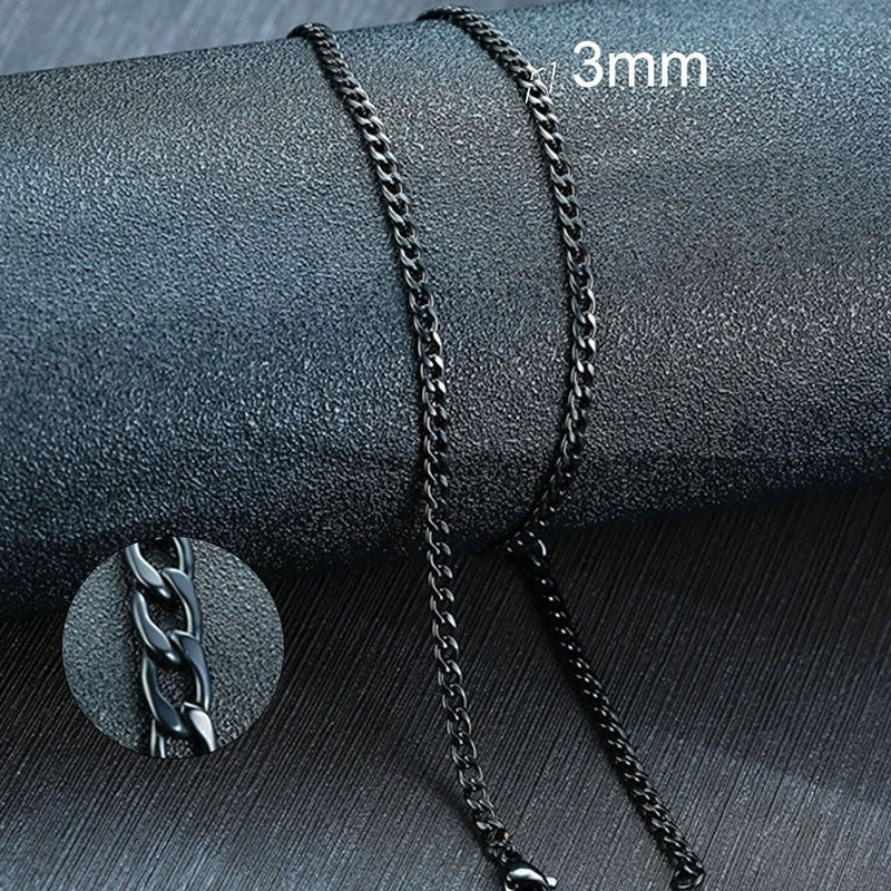 Collar de acero inoxidable BaSiC PuNk para hombre y mujer, cubano de eslabones gruesos