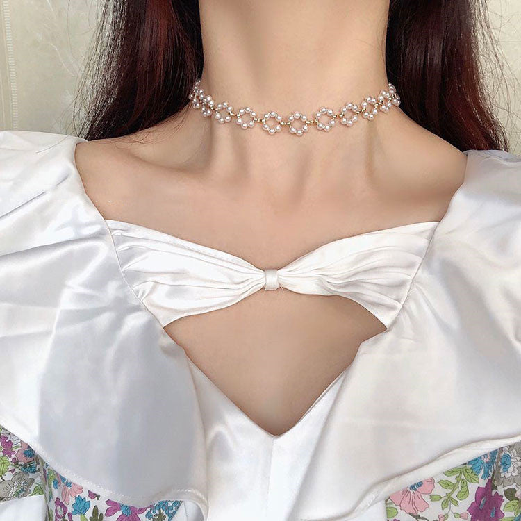 Diseño de nicho, collar de perlas para mujer, estilo moderno y fresco