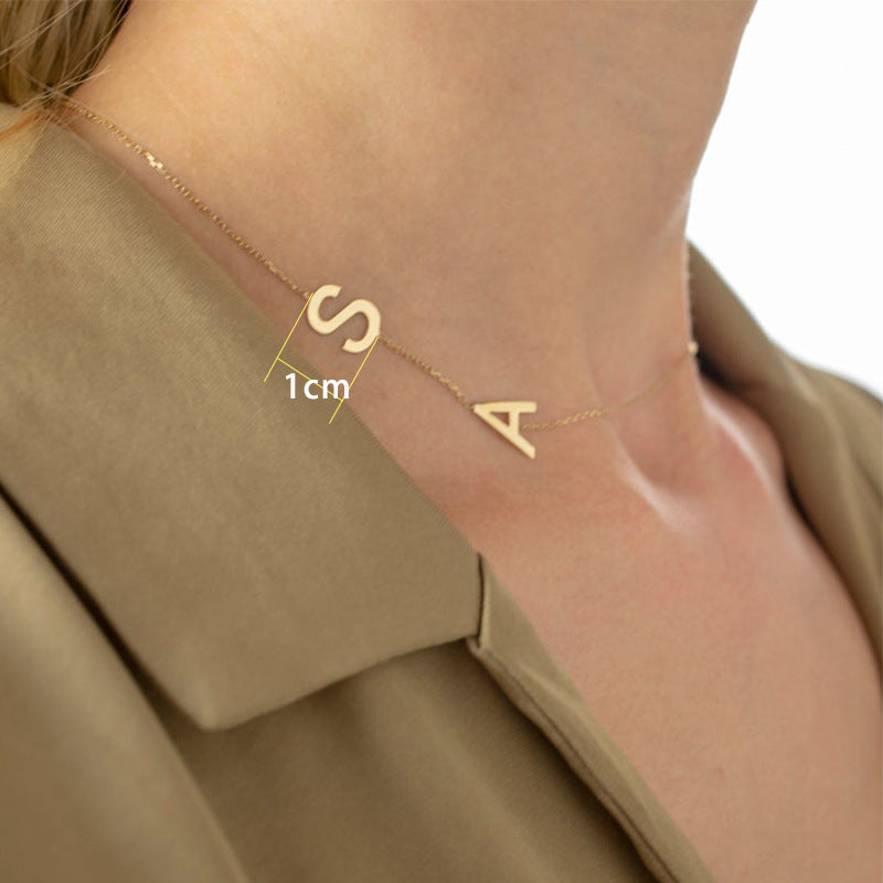 Personalized Custom Letter Necklace Stainless Steel