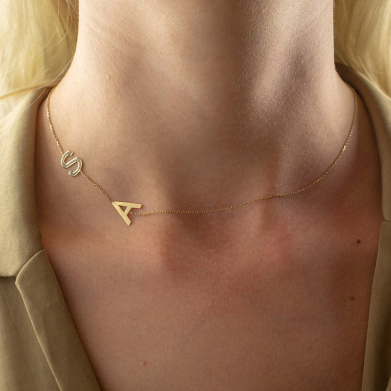 Personalized Custom Letter Necklace Stainless Steel
