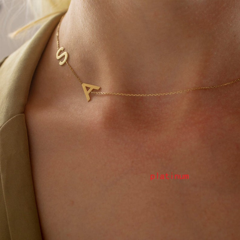 Personalized Custom Letter Necklace Stainless Steel