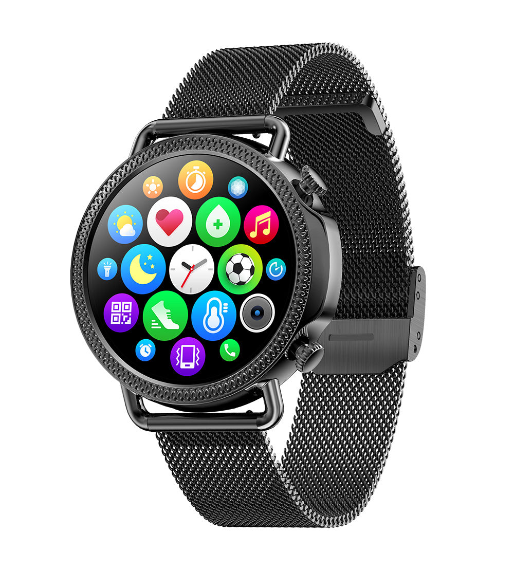 Reloj inteligente para mujer, círculo completo, totalmente táctil, monitoreo de temperatura corporal, dial personalizado con notificaciones.