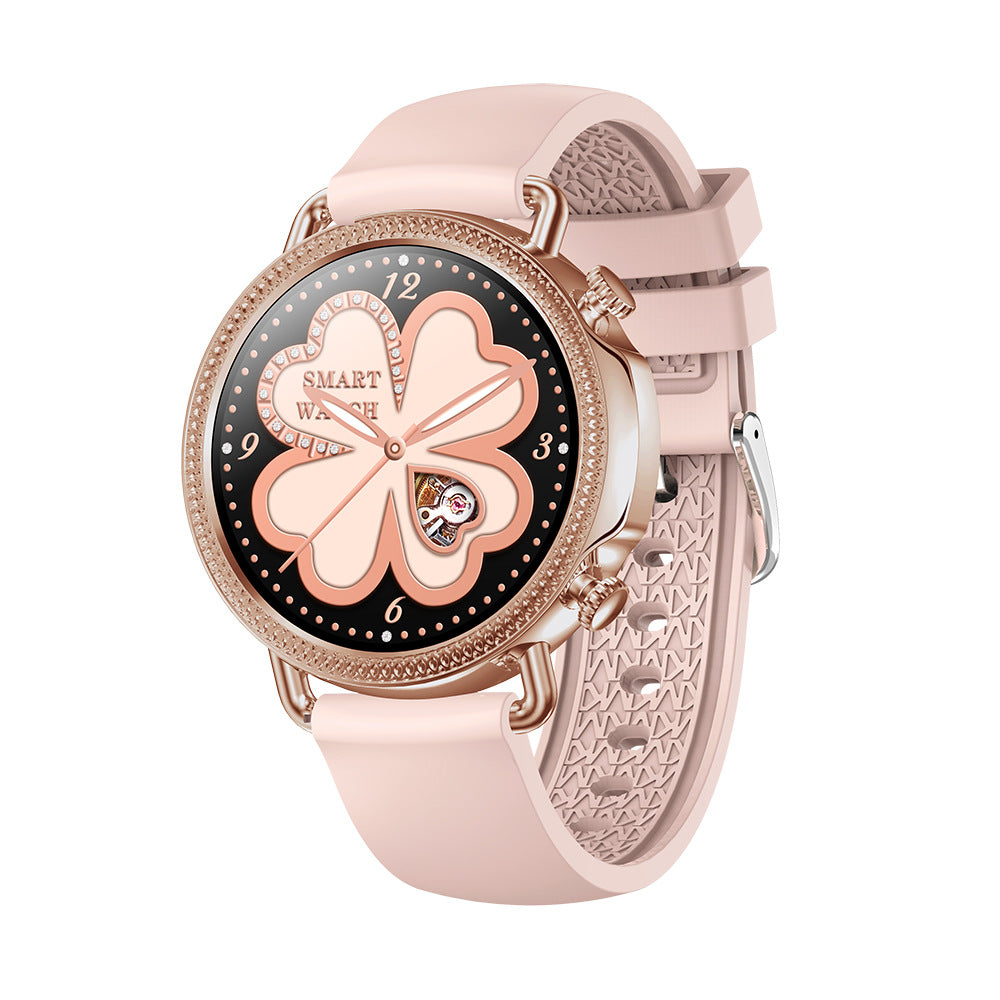 Smartwatch für Damen, voller Kreis, Full Touch, Körpertemperaturüberwachung, benutzerdefiniertes Push-Zifferblatt