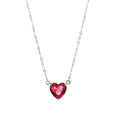Echte 925 Sterling Silber Süße rote Kristall Herz Choker Halskette Persönlichkeit Edler Schmuck für Frauen Hochzeitsaccessoires