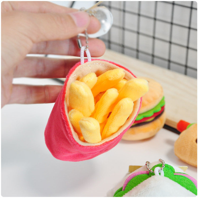 Llavero de peluche con colgante de hamburguesa coreana, estilo sándwich bonito