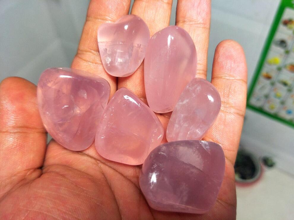 6 pieces set price natural powder crystal bare stone