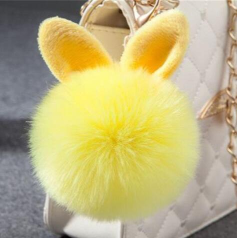 Colorful Bunny Fur Keychain