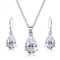 Direktvertrieb Zirkon Ohrringe Halskette Set Ohrhänger 925 Ohrhaken Ohrschmuck Schlüsselbeinkette Großhandel Geschenke