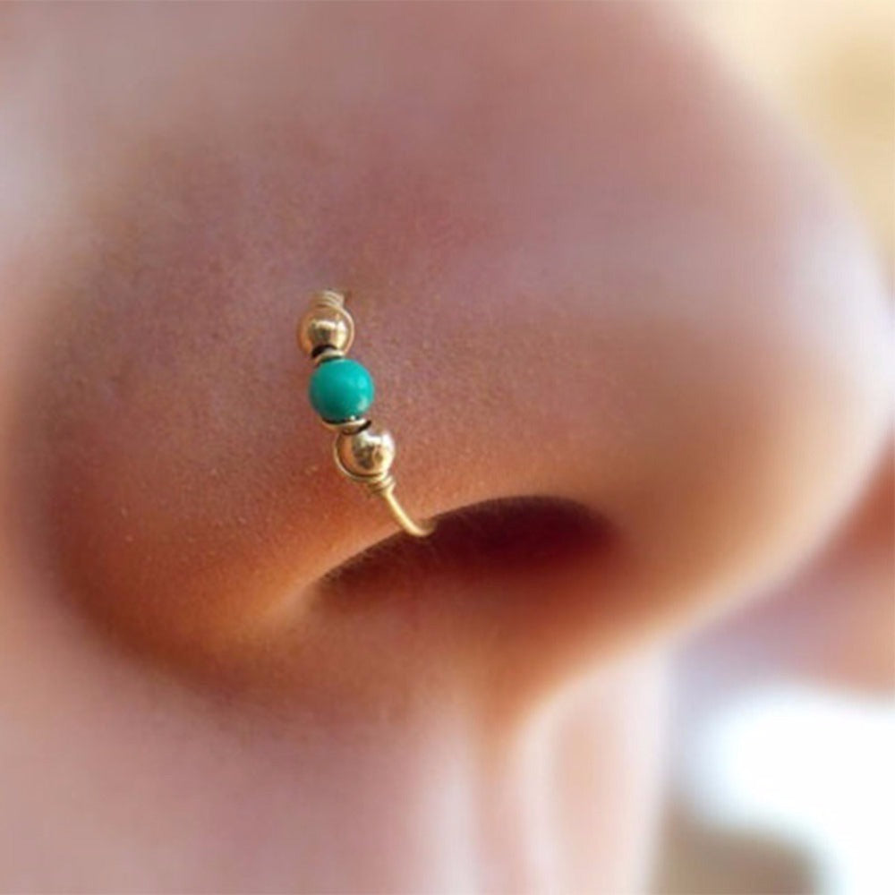 Anillo de nariz de hilo de Pinestone