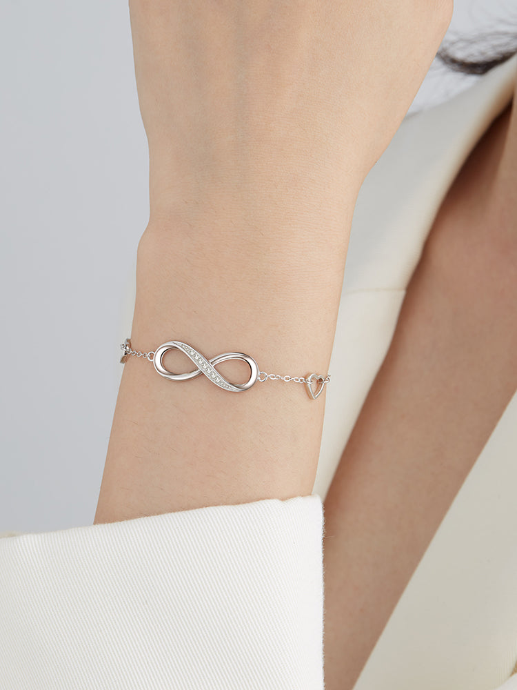 Armband aus Sterlingsilber, 8 Armband, weiblicher Silberschmuck