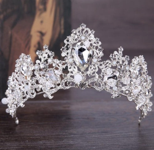 Neue Mode Barock Luxus Kristall AB Brautkrone Tiara Hellgoldene Tiara Diademe für Frauen Braut Haar Hochzeit Accessoires