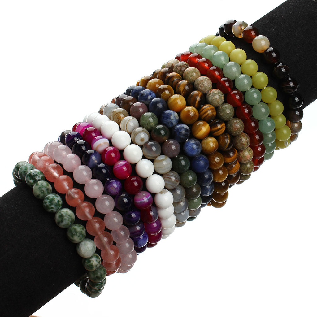 Pulsera de cuentas redondas de piedra arenisca azul aventurina