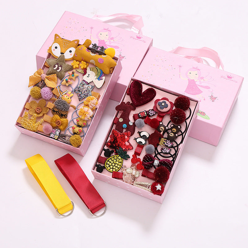 24PCS Bow head rope hair clip hair ring hair accessories set