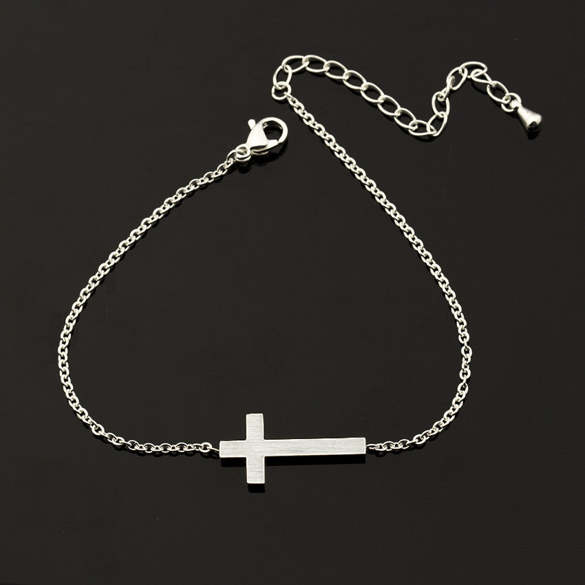 Pulsera Cruz Jesucristo Pulsera Plata Oro Regalo Dama de Honor Joyería Religiosa Acero Inoxidable