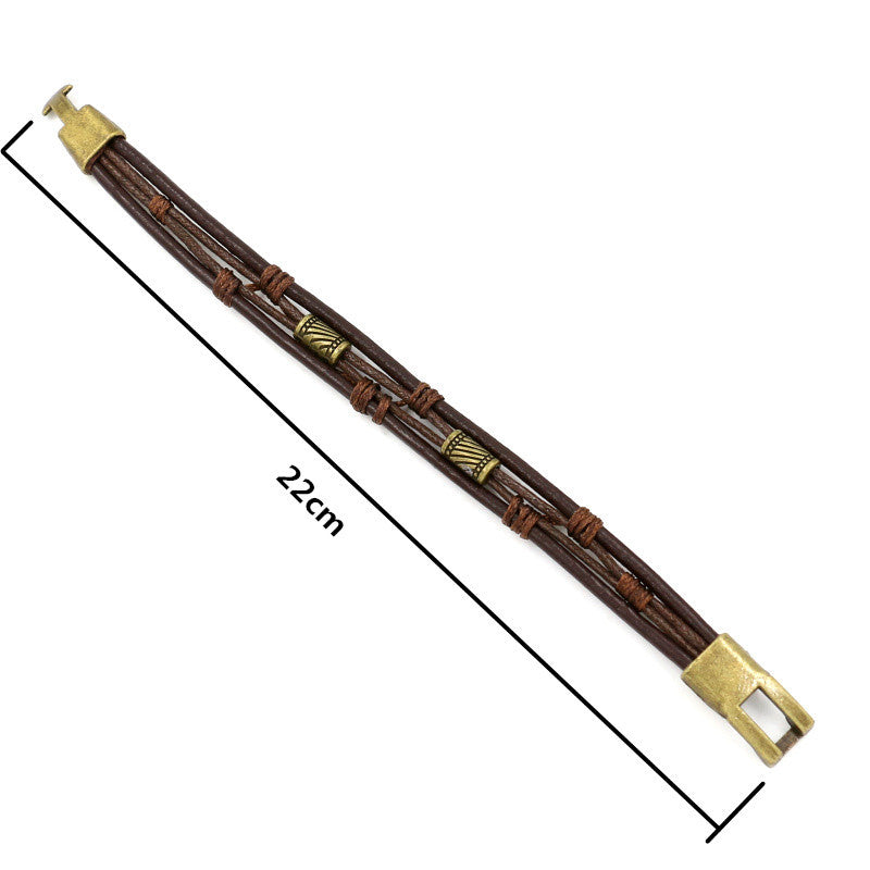 Retro Herrenarmband aus geflochtenem Leder