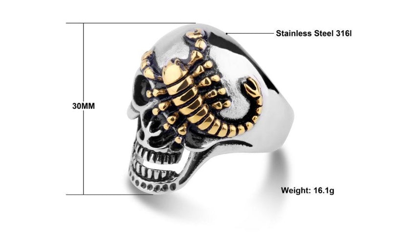 Anillo alternativo de fundición de acero de titanio con pinzas de personalidad punk, joyería de mano con exageración