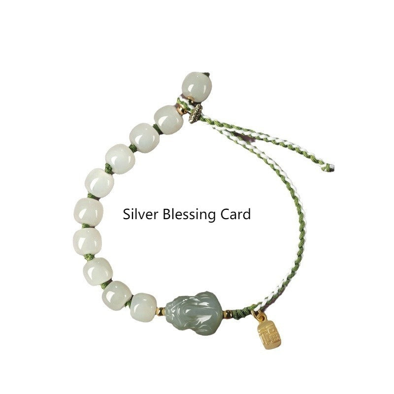 Water Ice Old-styled Bead Simple Hand-knitted Bracelet