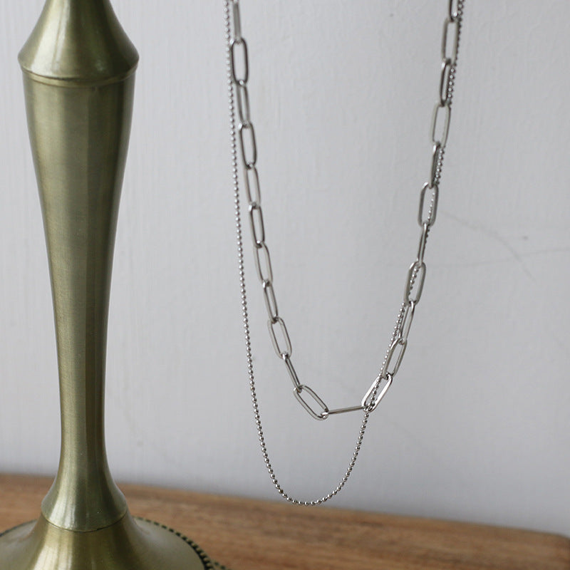 Ketten-Doppelset-Halskette Schlüsselbeinkette