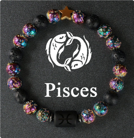 Twelve Constellation Couple Bracelet Tigereye Handmade Bracelet Shooter