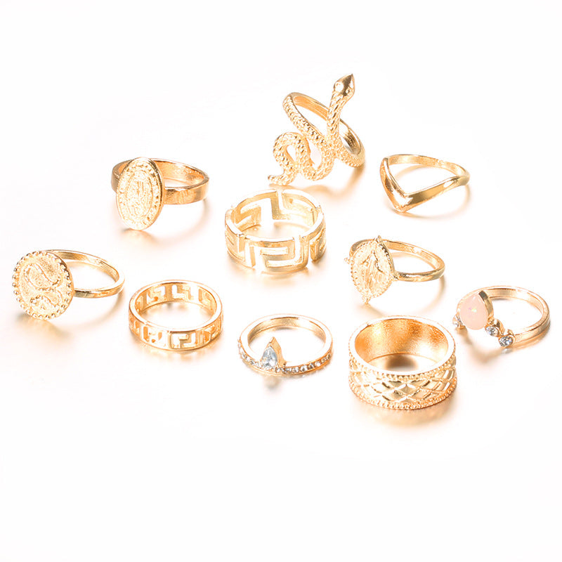 Anillo de 10 piezas con forma de diamante