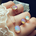 Funkelnder Edelstein-Trend-Schmuckset Mode Europa und neues Halsketten-Ohrringe-Ring-Set
