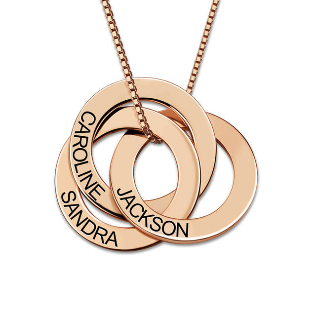 Personalisierte Silberkette Russischer Ring-Halskette Geschenk für Frauen