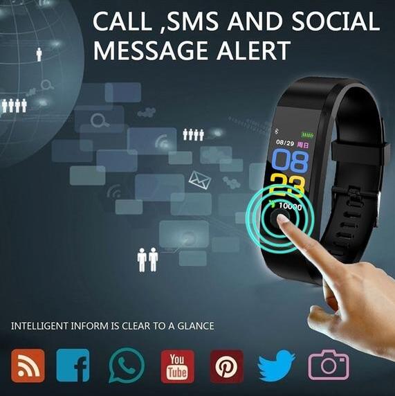 Pulsera Inteligente con Bluetooth Monitor de Ritmo Cardíaco Reloj Rastreador de Actividad Física