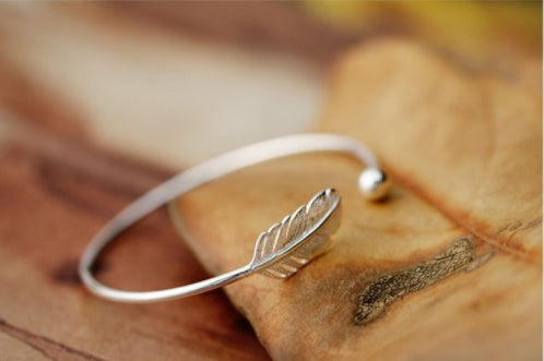 S925 Sterling-Silber Blatt Armband