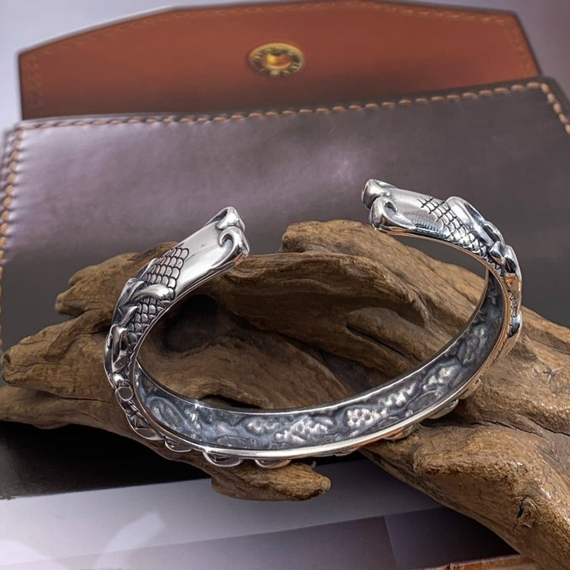 Armband für Herren aus Sterlingsilber 925 im Retro-Stil, gealtert