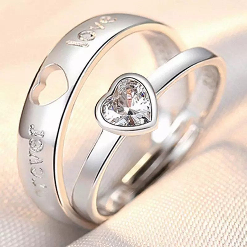 Anillos de apertura Simulación de boda Anillo de diamante