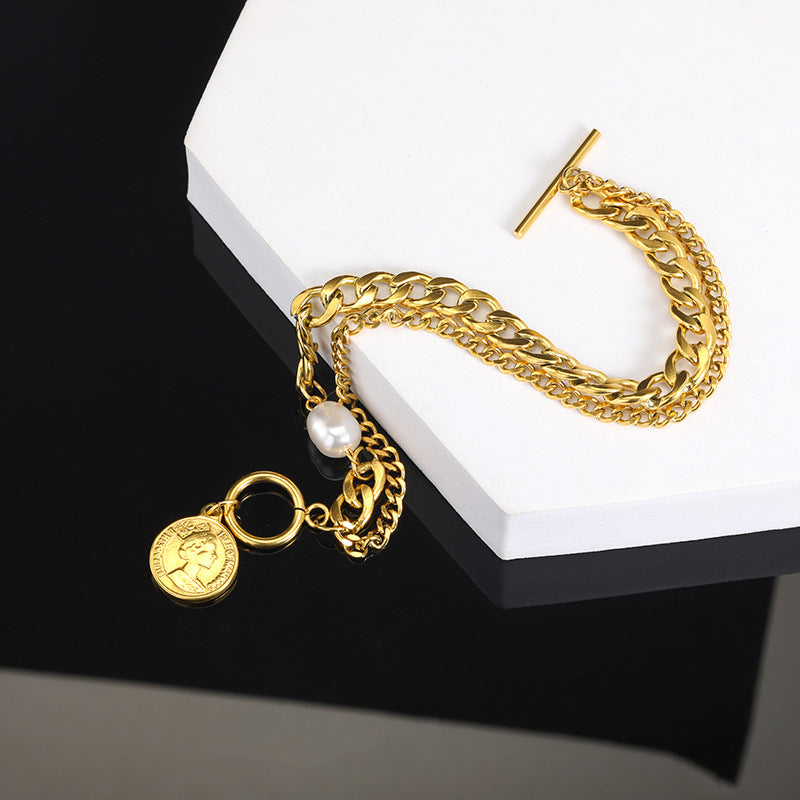 New Curved Glossy Design Simple And Light Luxury Bracelet