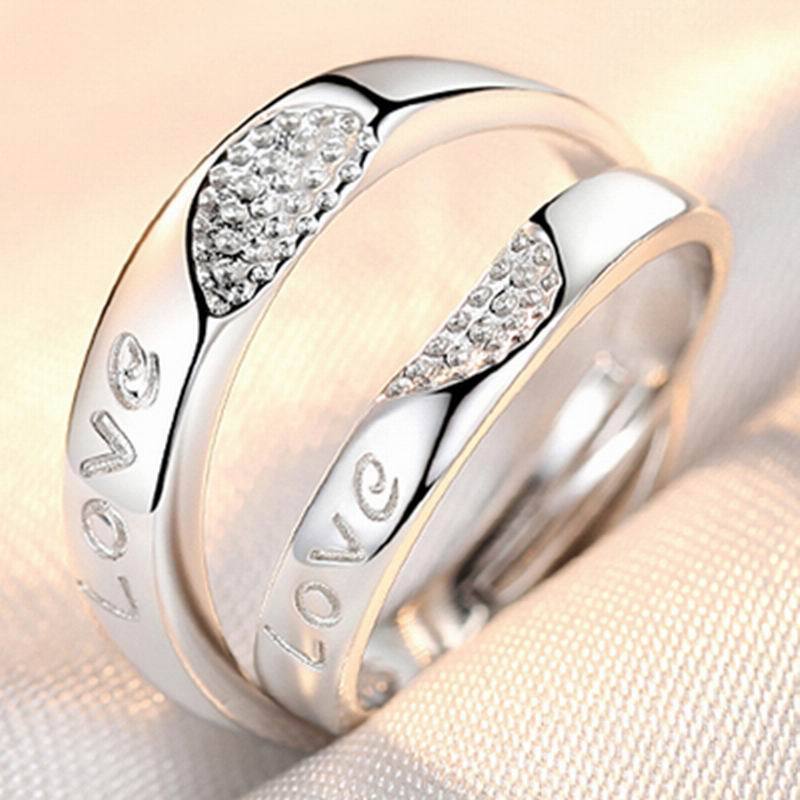 Anillos de apertura Simulación de boda Anillo de diamante