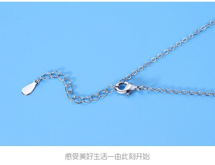 Herzförmige Schleife Zirkon-Anhänger Schlüsselbeinkette Schmuck Halskette