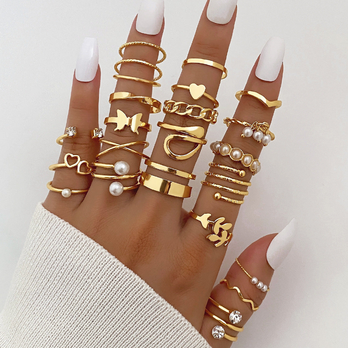 Ring Damen Nischen Senior Knöchelring 23-teiliges Set