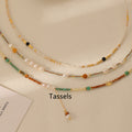 Women's Fashionable All-match Small Rice-shaped Beads Colorful Beaded Necklace