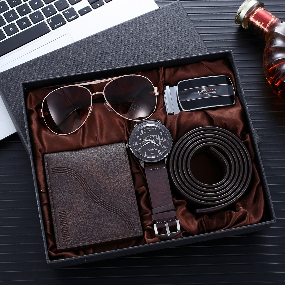 Reloj Cinturón de Temperamento Cartera Gafas Traje