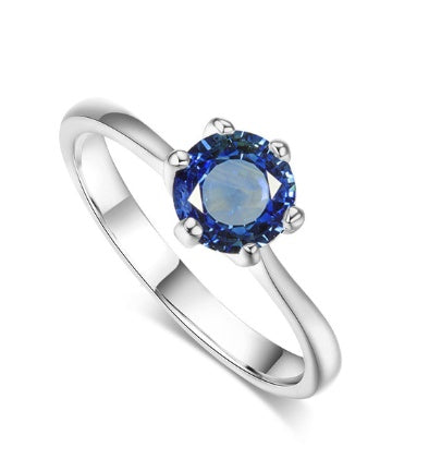 Anillo de oro rosado y circonita