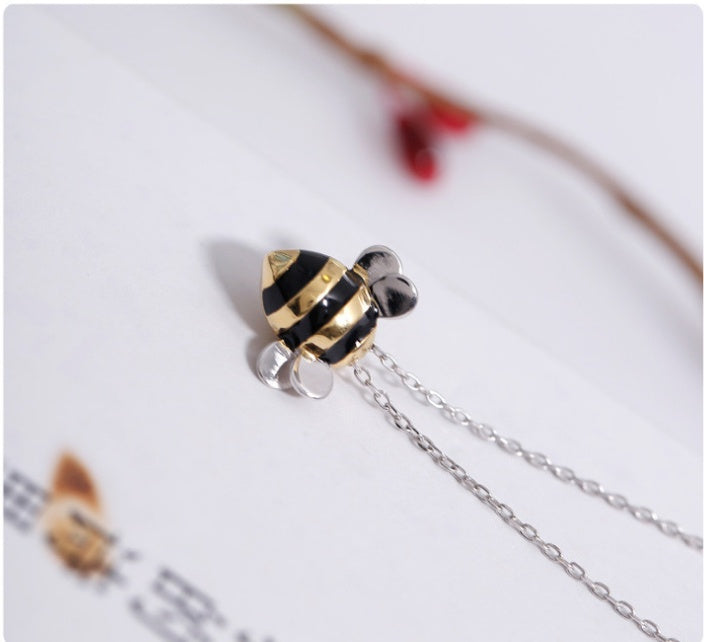S925 Sterlingsilber Halskette Großhandel Koreanische Mode süße Bienen Schlüsselbeinkette weiblicher europäischer und amerikanischer Außenhandel grenzüberschreitender Schmuck
