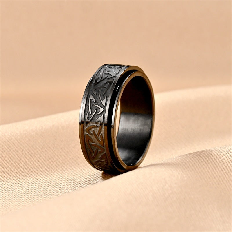 Anillo de acero de titanio de moda para hombres