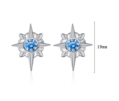 Pendientes de plata de ley 925 con diseño de hexagrama exquisito y de interés especial