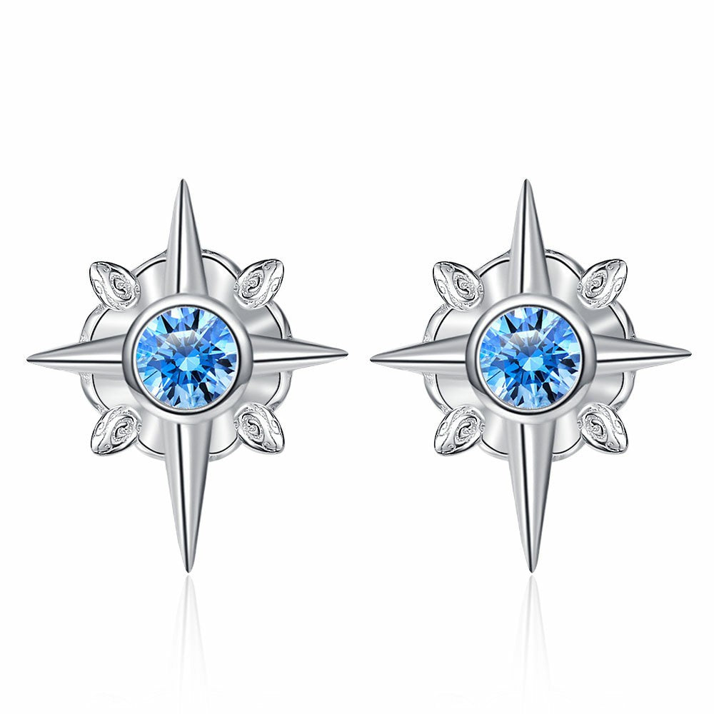 Pendientes de plata de ley 925 con diseño de hexagrama exquisito y de interés especial