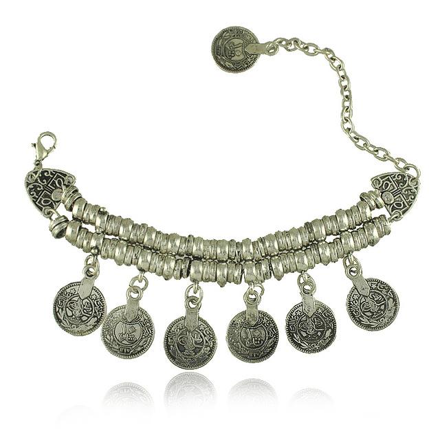 Tibetisch versilberter Boho-Ring & Armbänder