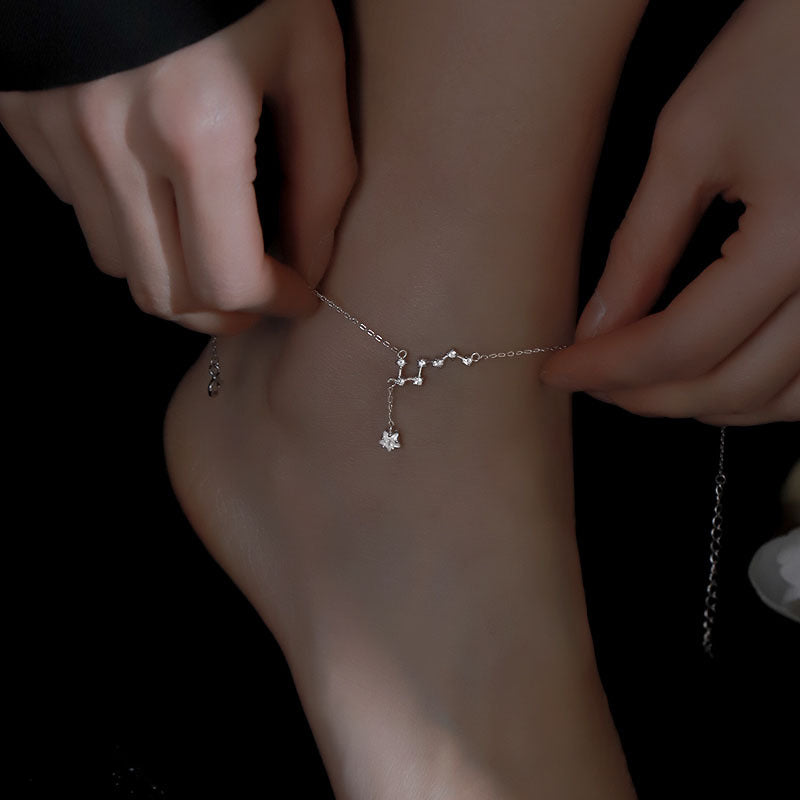 925 Sterling Silver Big Dipper Anklet